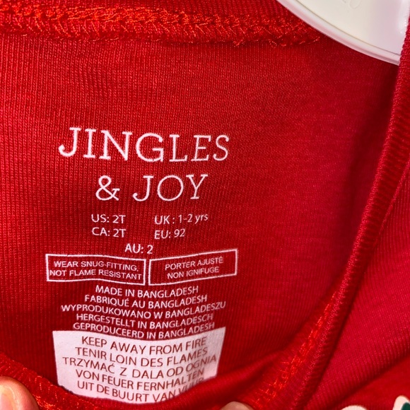 NWOT JINGLES & JOY HOLIDAY CREW PJ SET•L/S EMBROIDERED SHIRT•REINDEER PANTS•S/2T - Picture 10 of 12